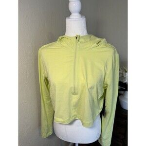 90 Degree By Reflex Women's  Half Zip Long Sleeve Hoodie Crop Top Size M